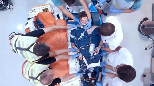 18-year-old after crash in the shock room